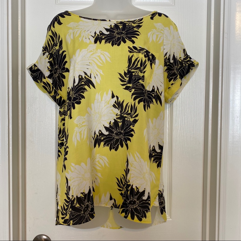 LOFT Floral Bloom Pocket Blouse